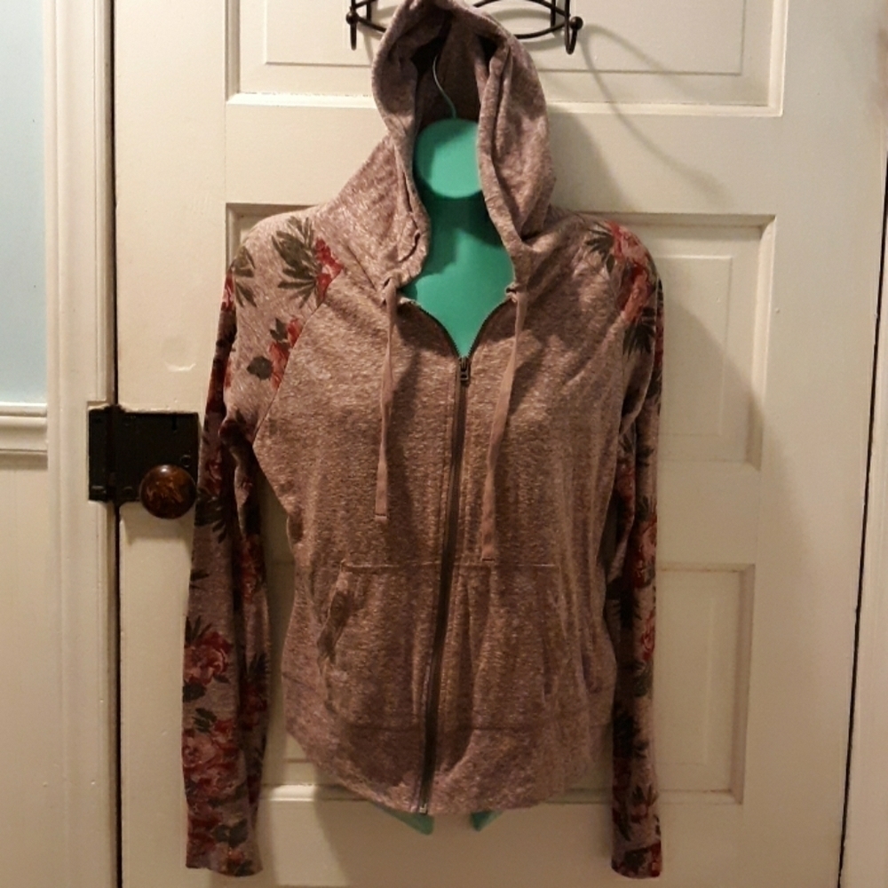 Prince & Fox zipper fleece jacket large floral
